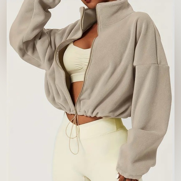 Khaki cropped jacket - Picture 2 of 5